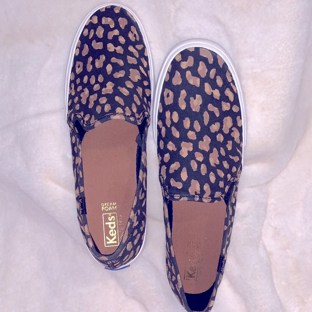 Keds leopard print cheetah print slip ons